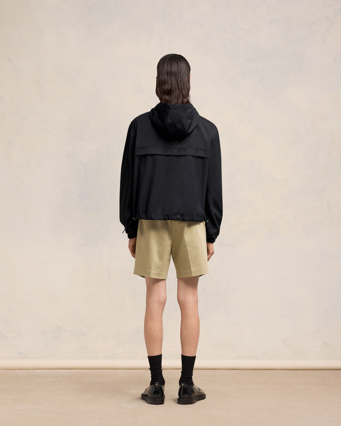 コート AMI Alexandre Mattiussi Hooded Windbreaker Jumper Black UJK1 Black Hooded Ami Alexandre Mattiussi Windbreaker | AMI PARIS