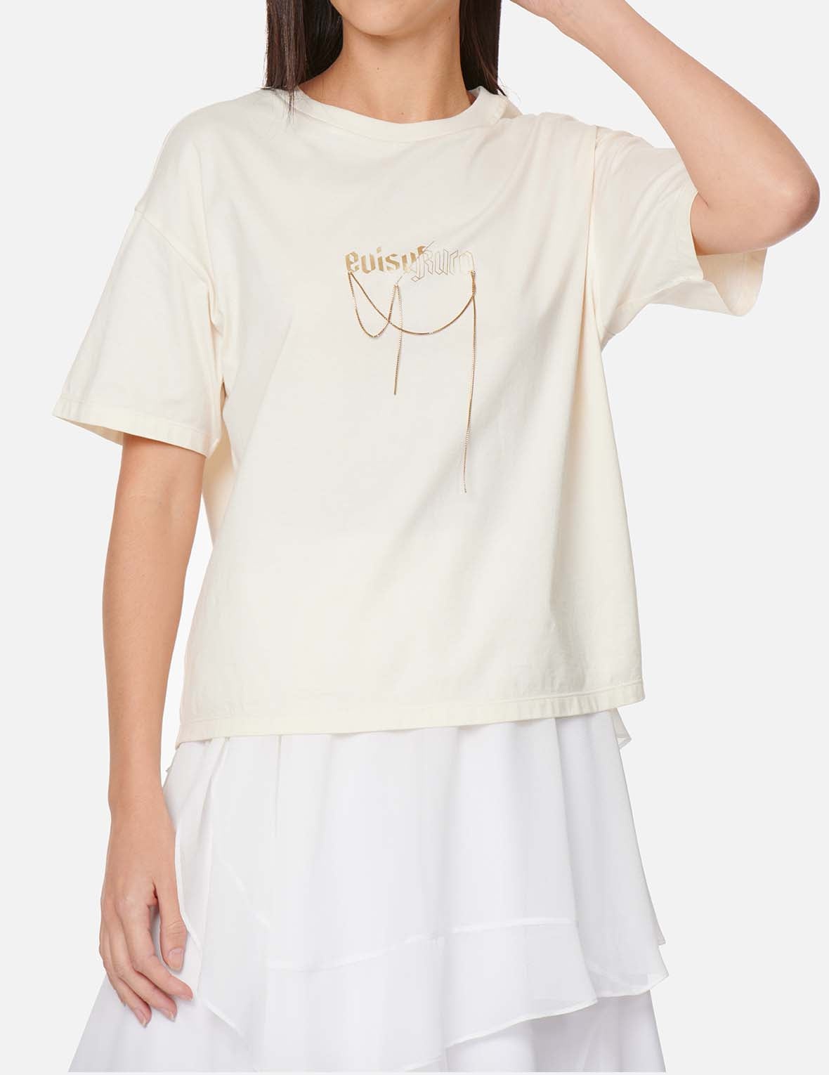 Draped Metal Chain T-shirt - 3