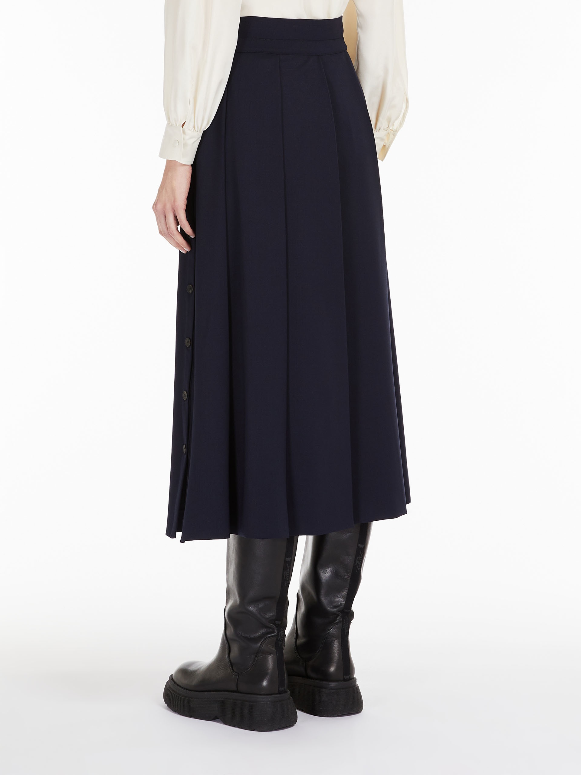 Max Mara Technical wool gabardine skirt | REVERSIBLE
