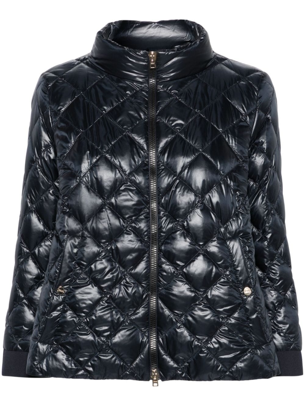 diamond-quilted zipped jacket - 1