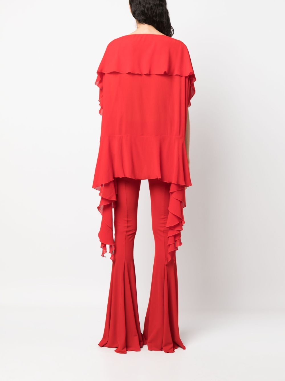 draped semi-sheer blouse - 4