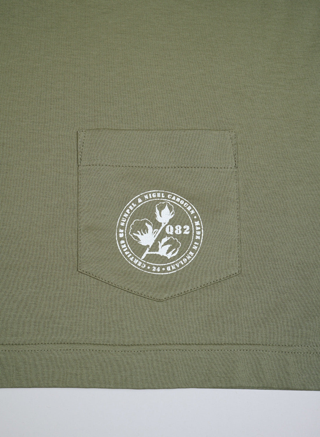 Nigel Cabourn x Sunspel Long Sleeve Pocket T-Shirt in Army Green - 6