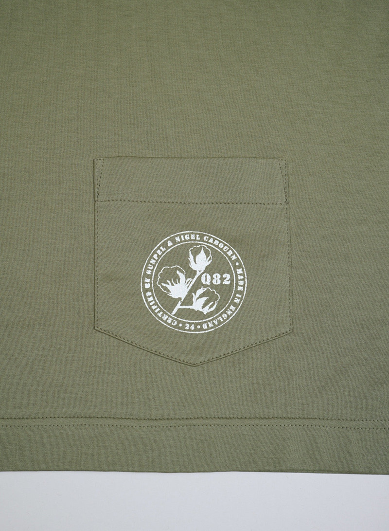 Nigel Cabourn x Sunspel Long Sleeve Pocket T-Shirt in Army Green 6