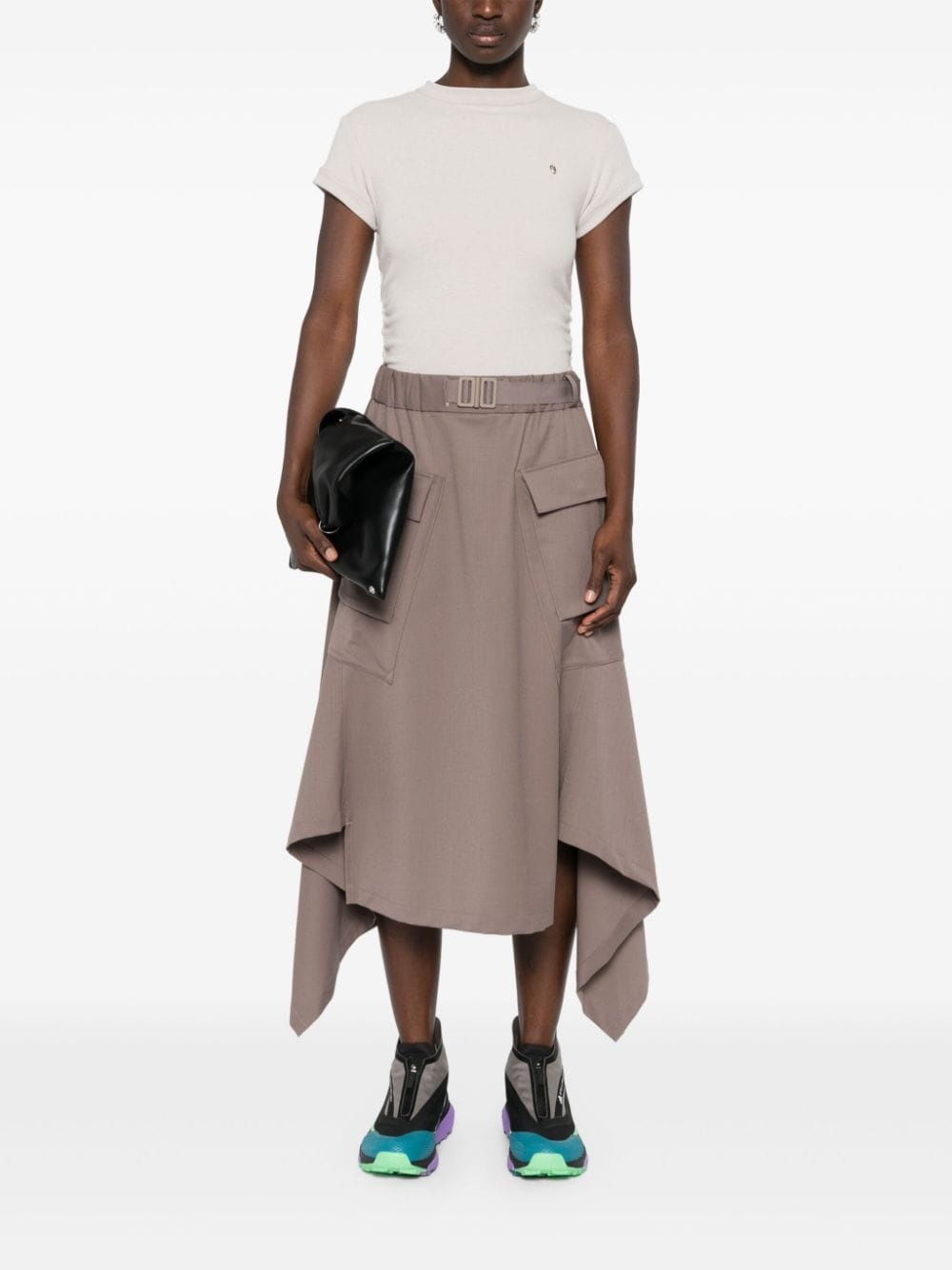 belted A-line skirt - 2