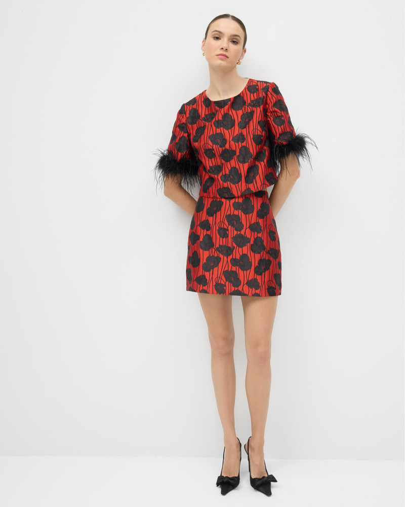 MILLY Poppy Jacquard Mini Skirt outlook
