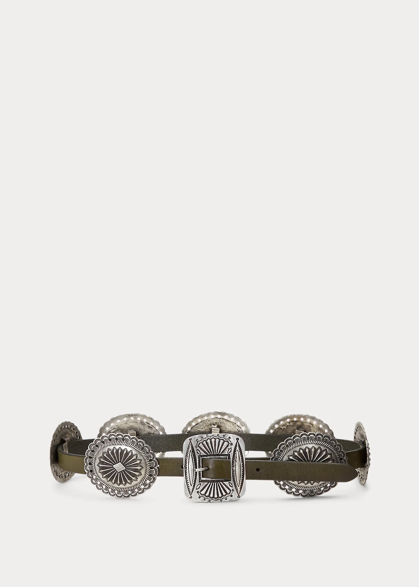 Metal-Accent Leather Belt - 1