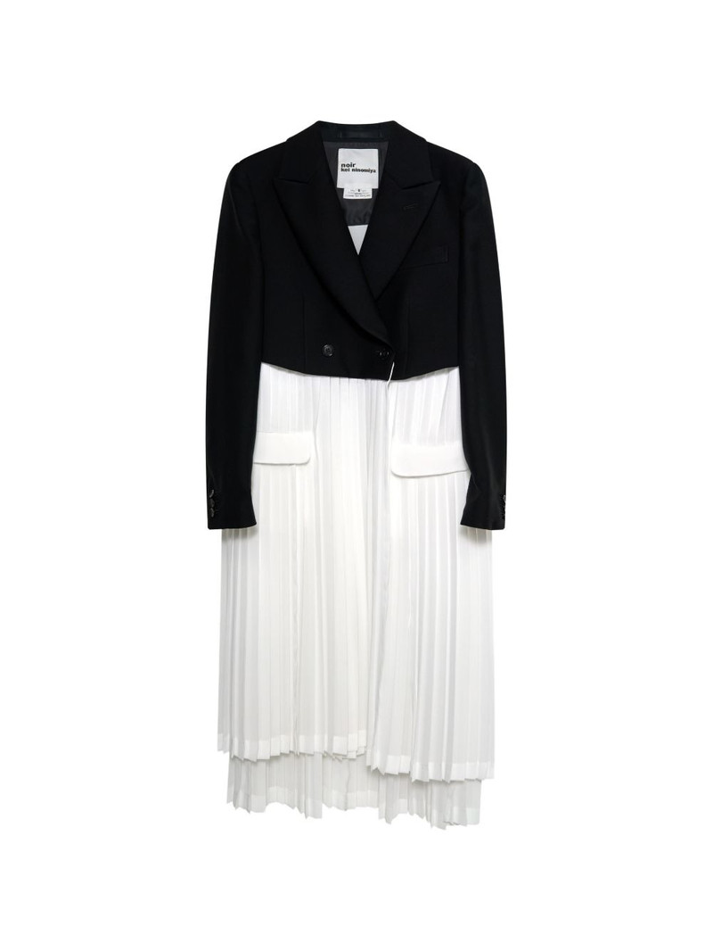 pleated-panel cropped blazer 1