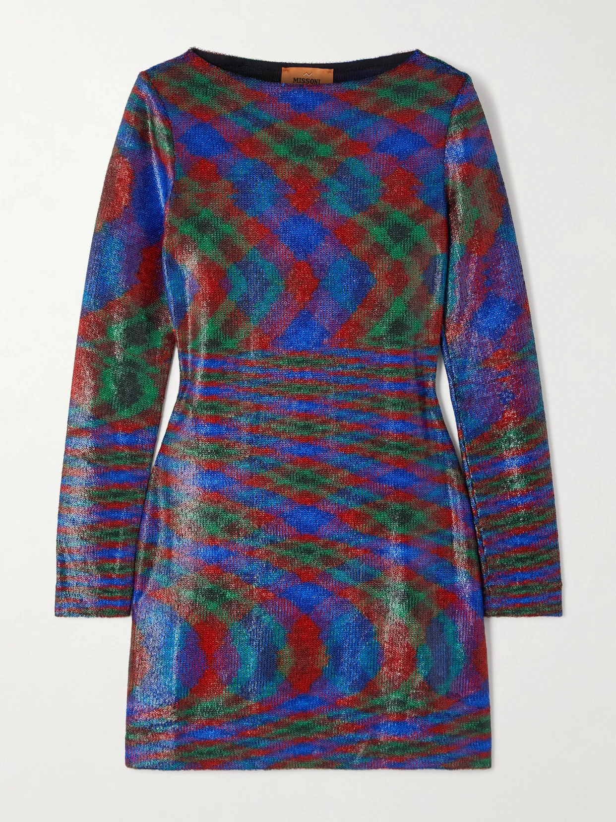 Striped Metallic Jersey Mini Dress - 1