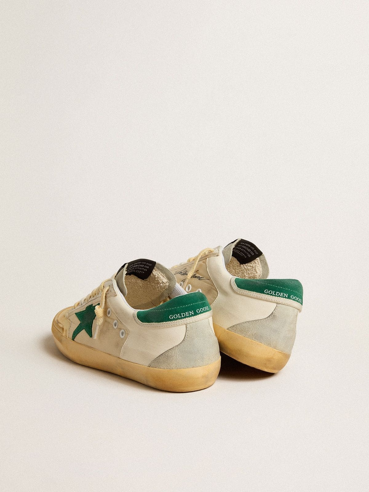 Men's Super-Star Penstar in nappa and nylon with green suede star and heel tab - 4