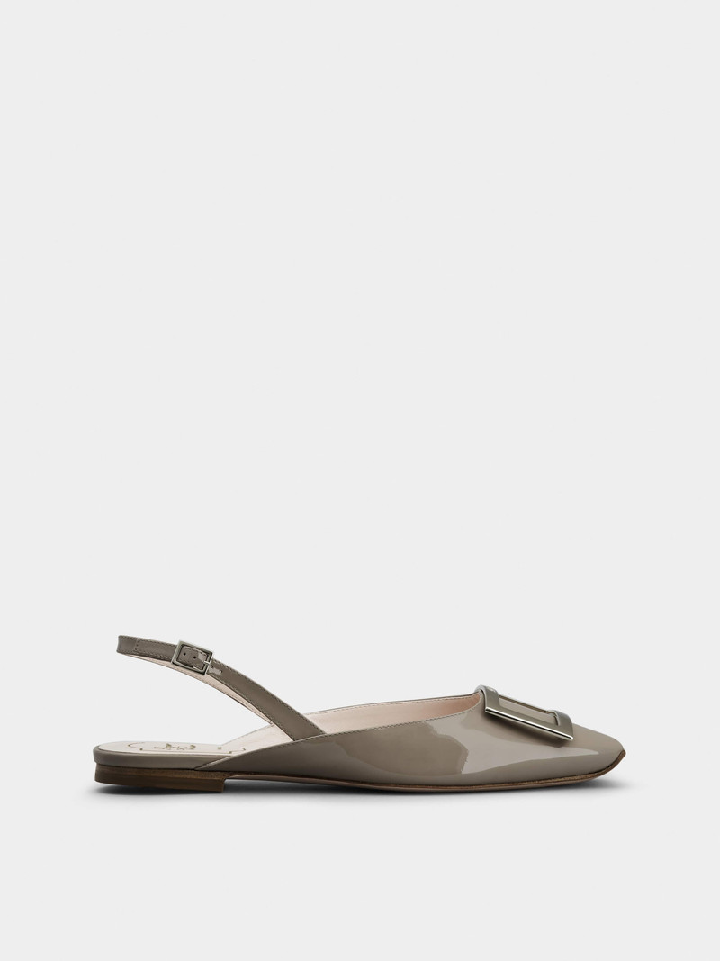 Trompette Metal Buckle Slingback Ballerinas in Patent Leather 1