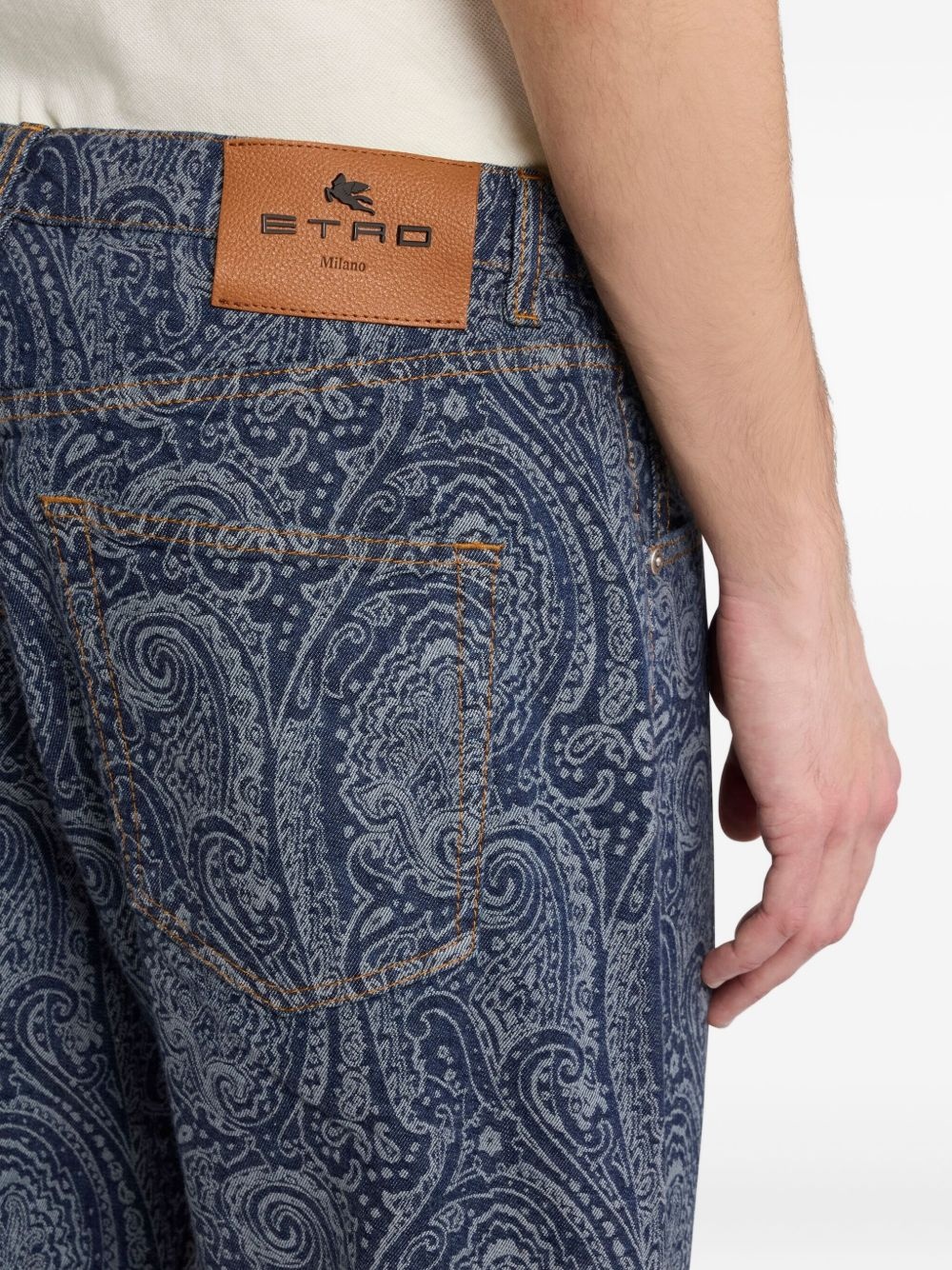 jacquard straight jeans - 4