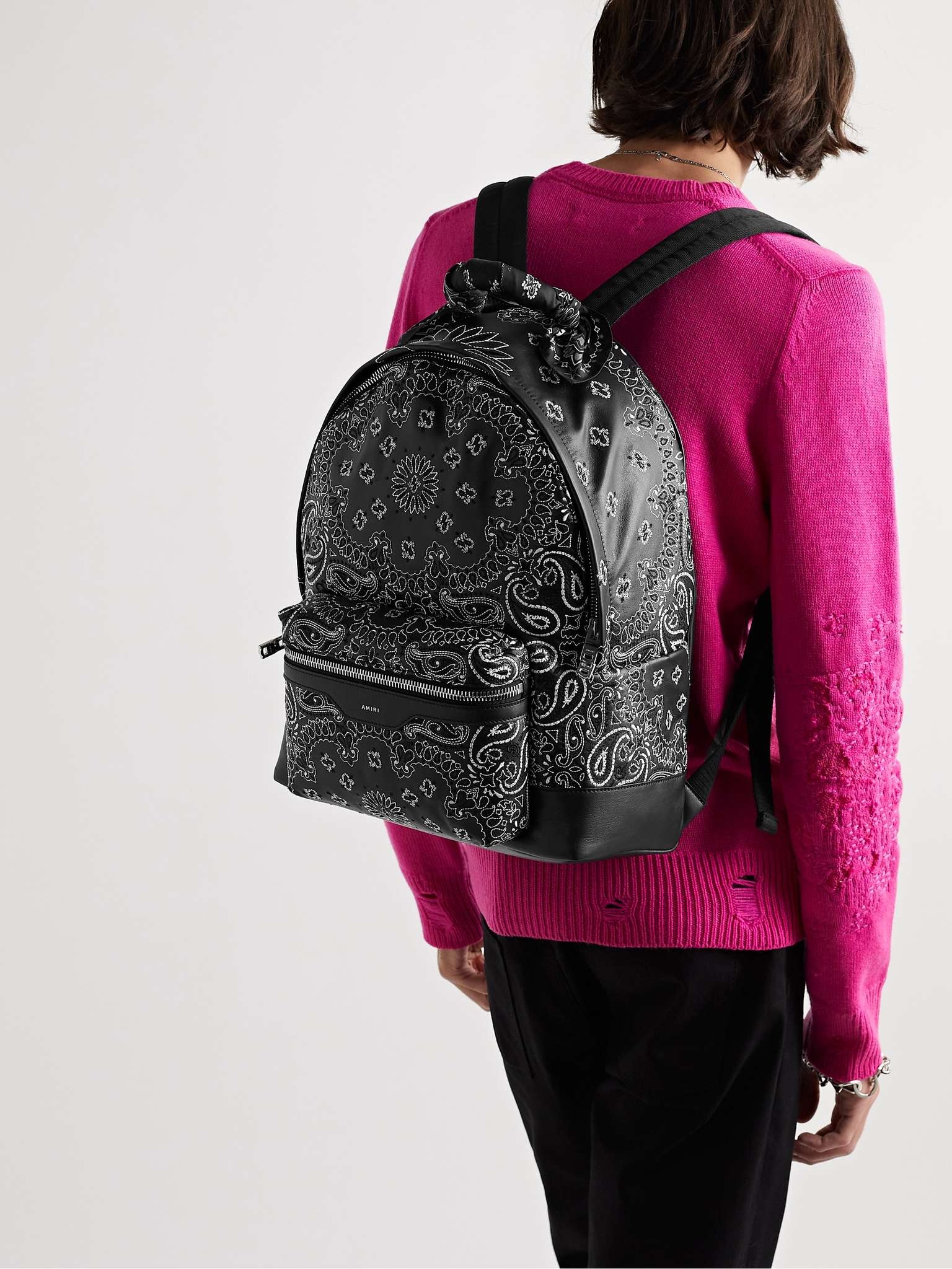 Embroidered Leather Backpack - 2