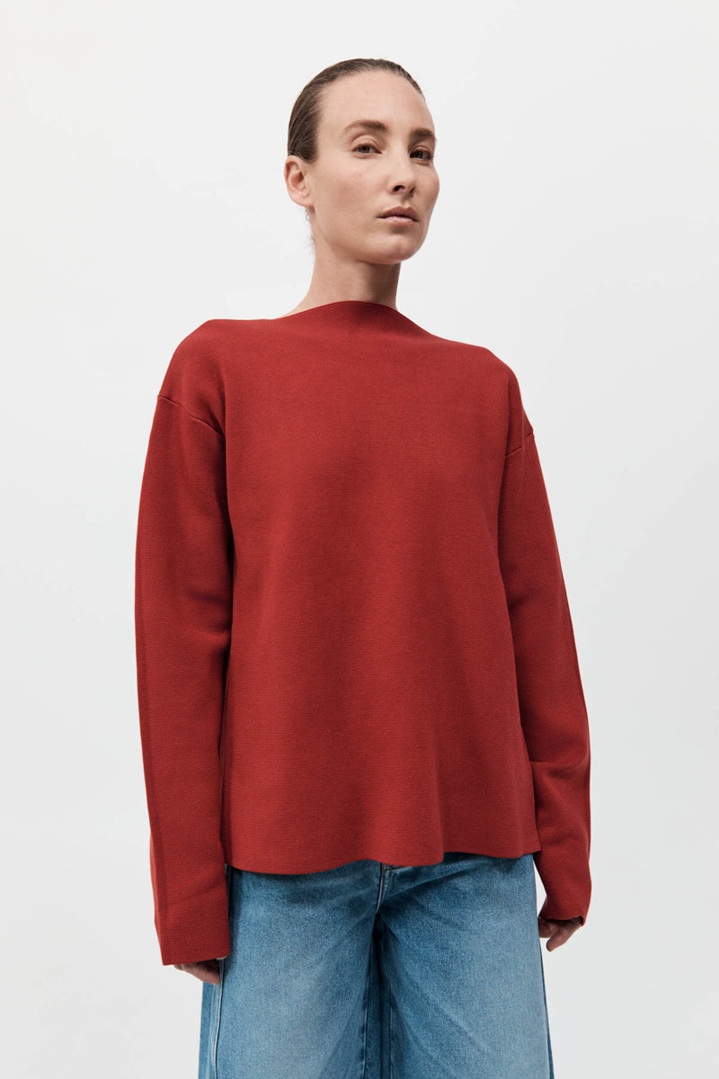 Milano Knit Scarf Jumper - Rosso - 3