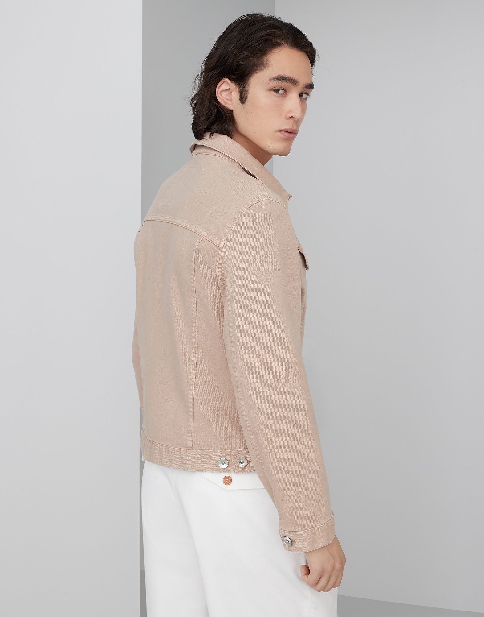 Garment-dyed comfort cotton lightweight denim four-pocket jacket - 2