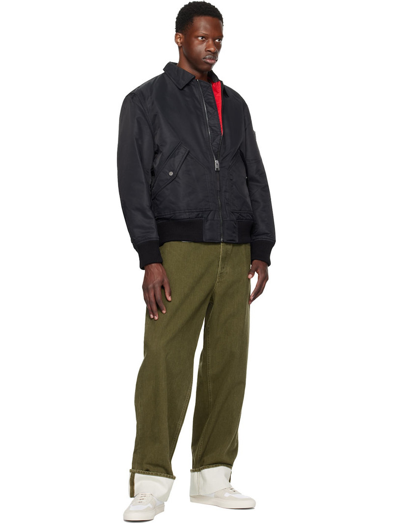 HUGO Black Recycled Nylon Bomber Jacket outlook