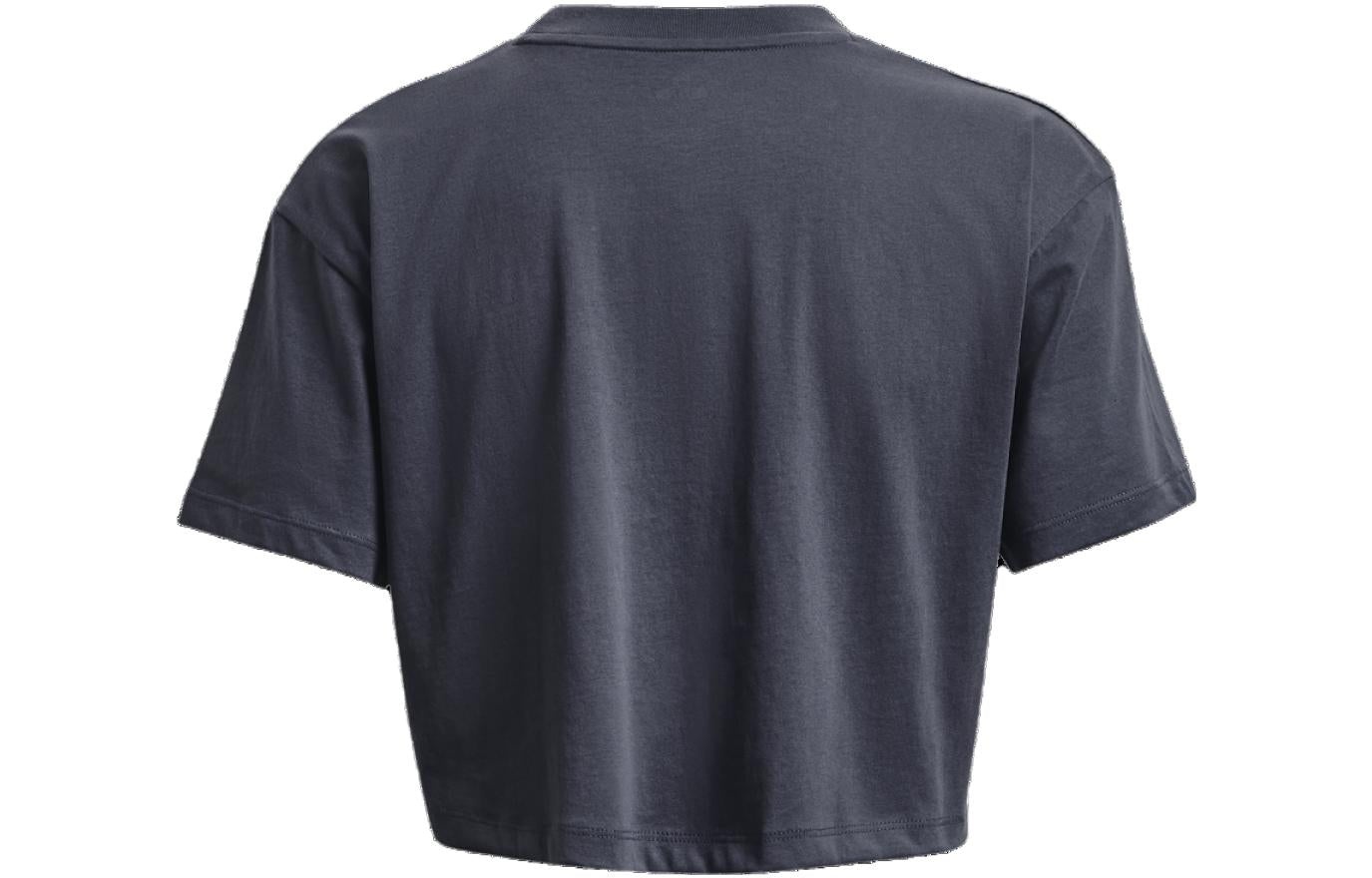 (WMNS) Under Armour Branded Logo Crop T-shirt 'Storm Grey' 1376751-044 - 2