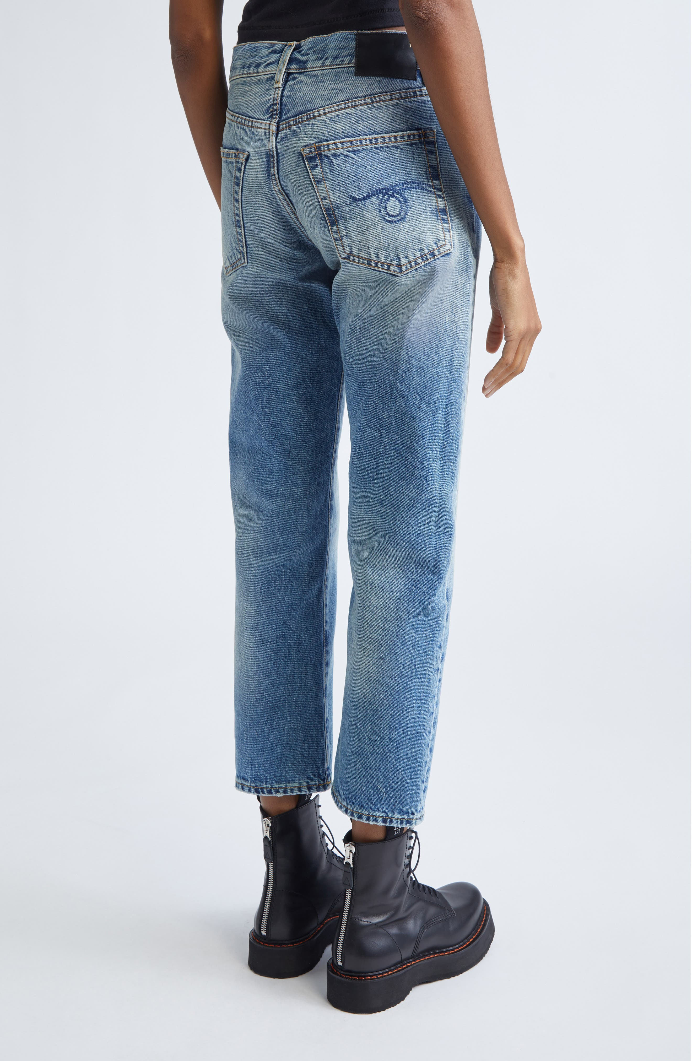 R13 Straight Leg Boyfriend Jeans in Jasper at Nordstrom - 3