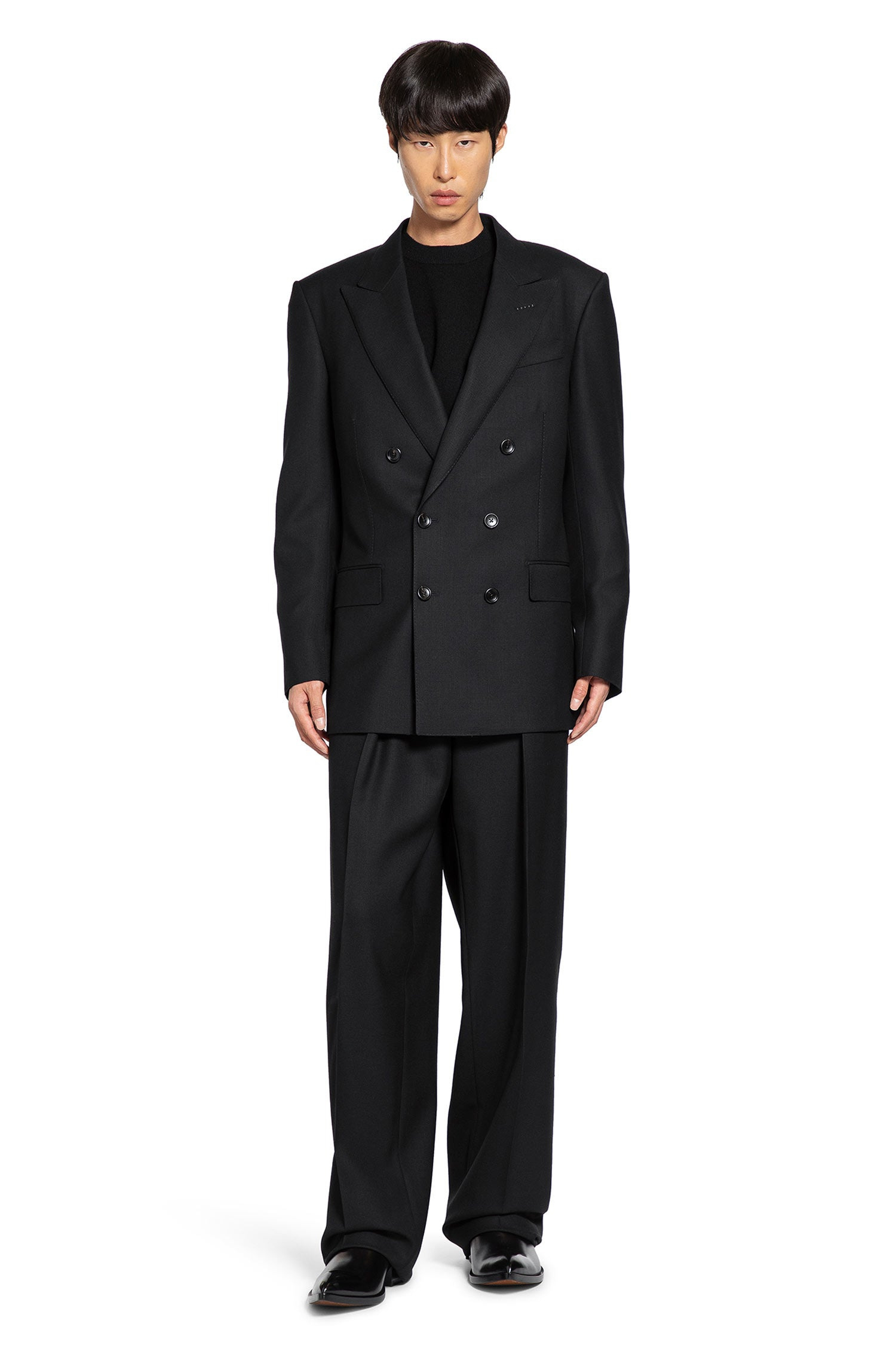 Double Pleat Trousers In Broken Twill - 5