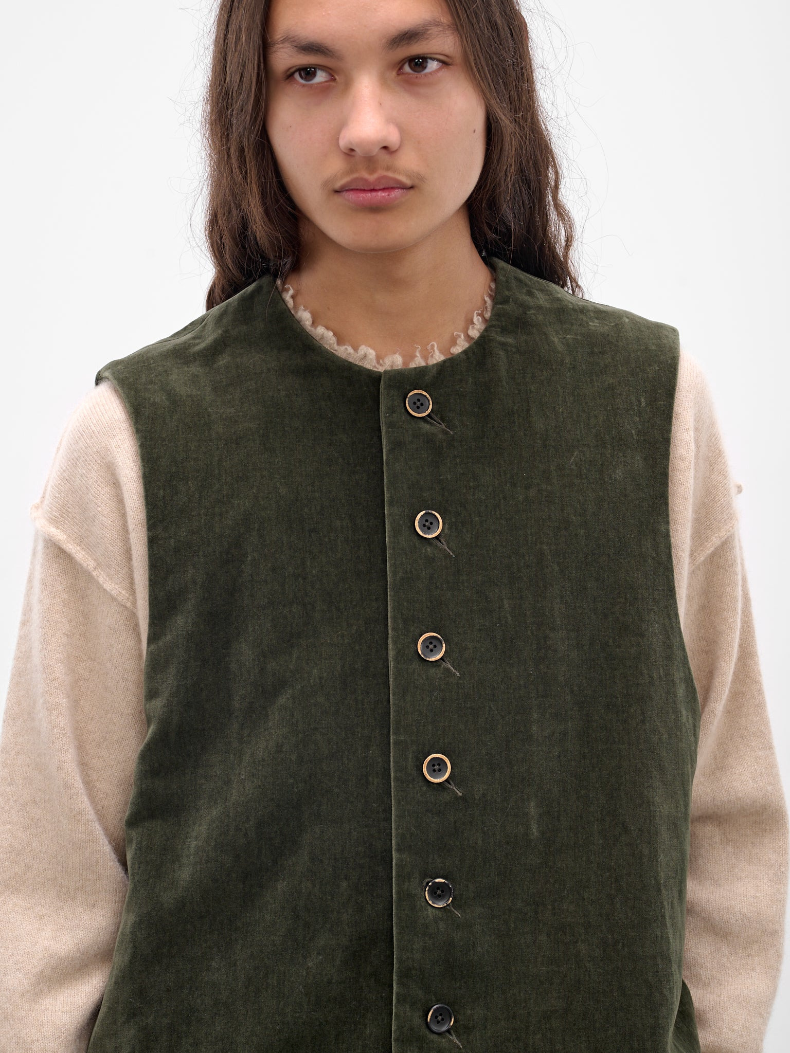 Green 'Jog' Sleevelesss Velvet Vest UM6527-UW490-DARK-GREEN - 4