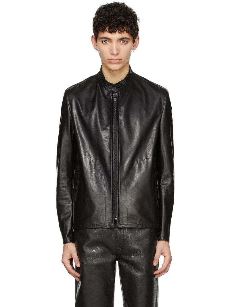 Black Mission Leather Jacket - 1