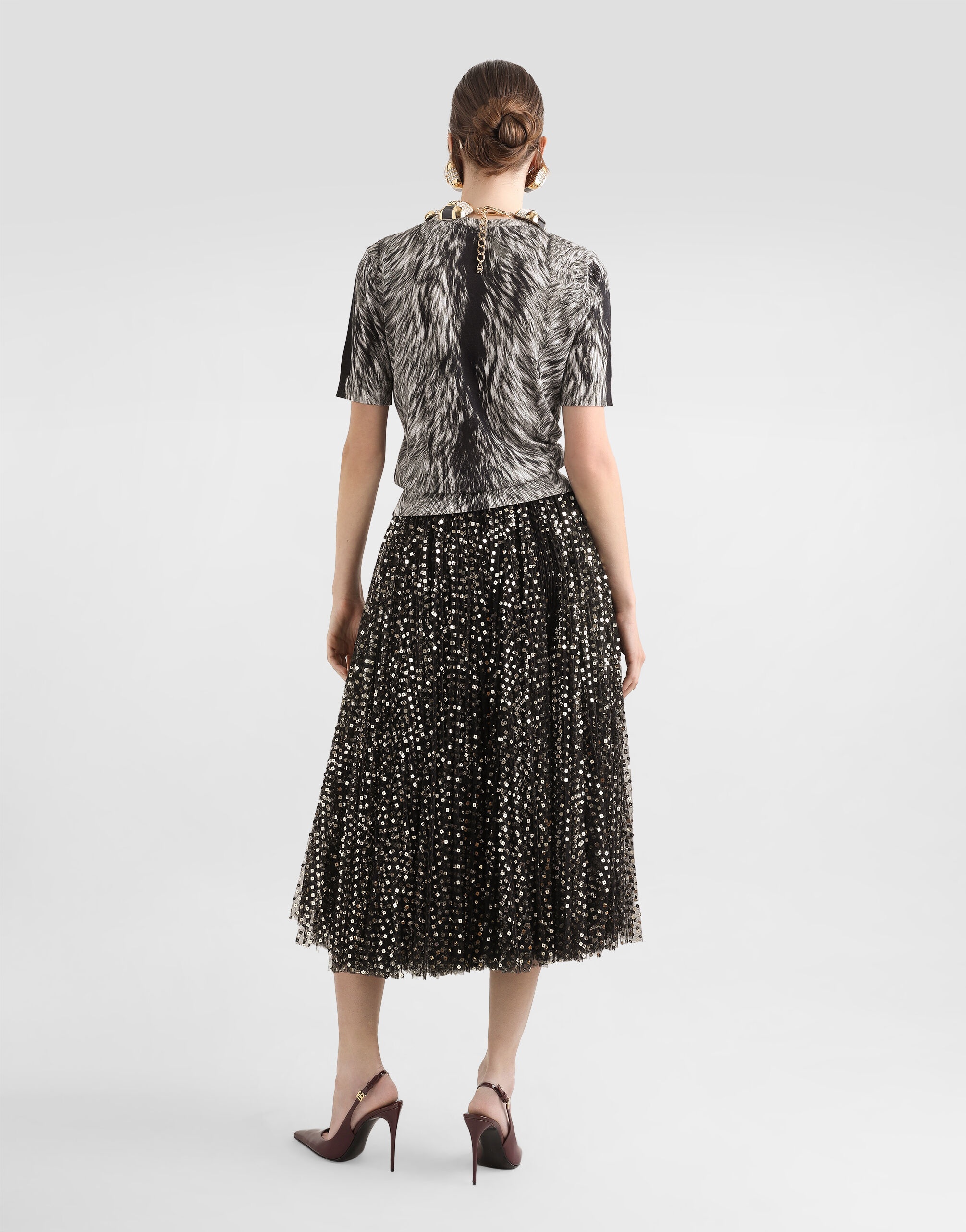 Fur-print silk sweater - 3