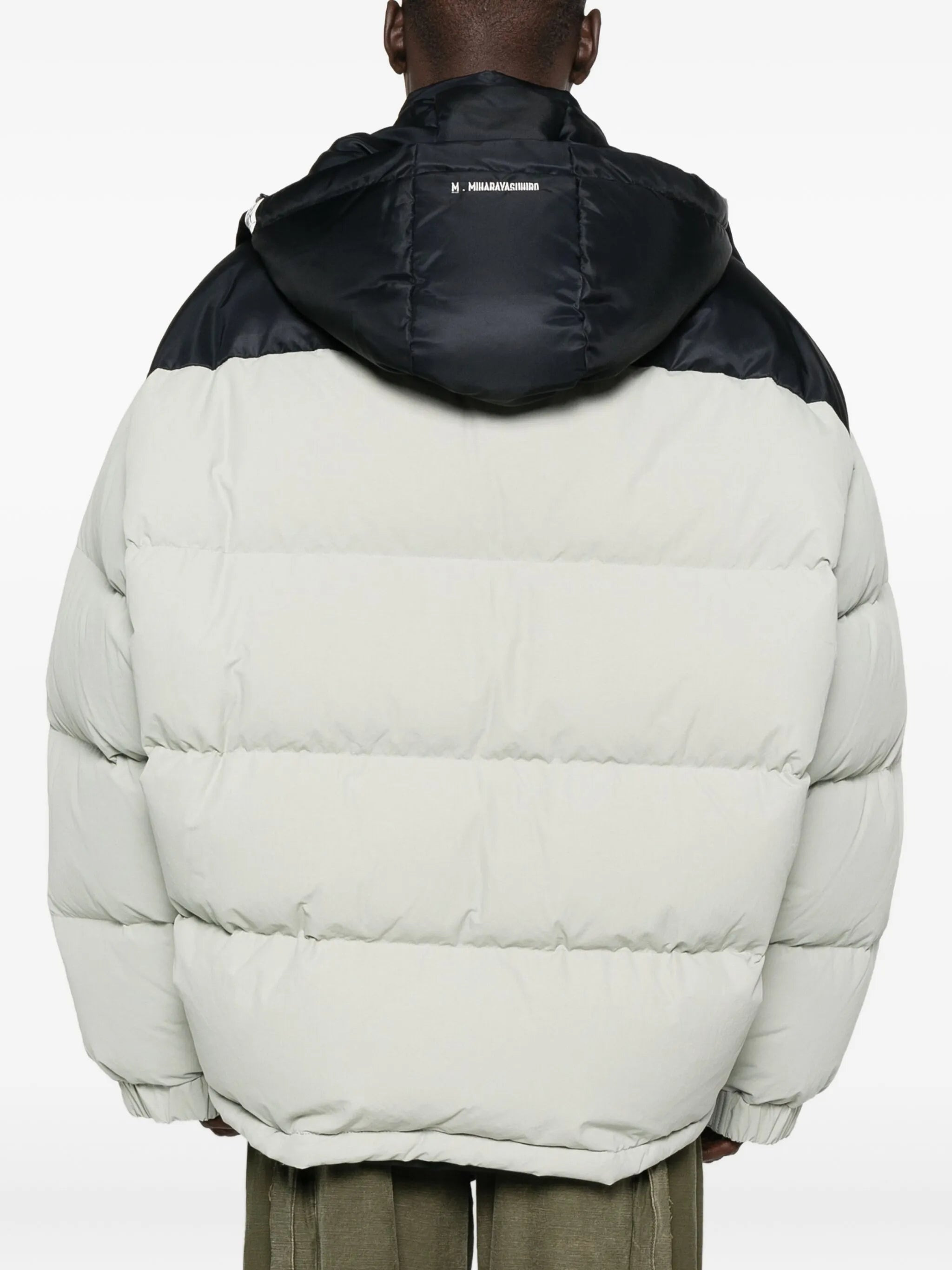 colour-blocked padded coat - 4