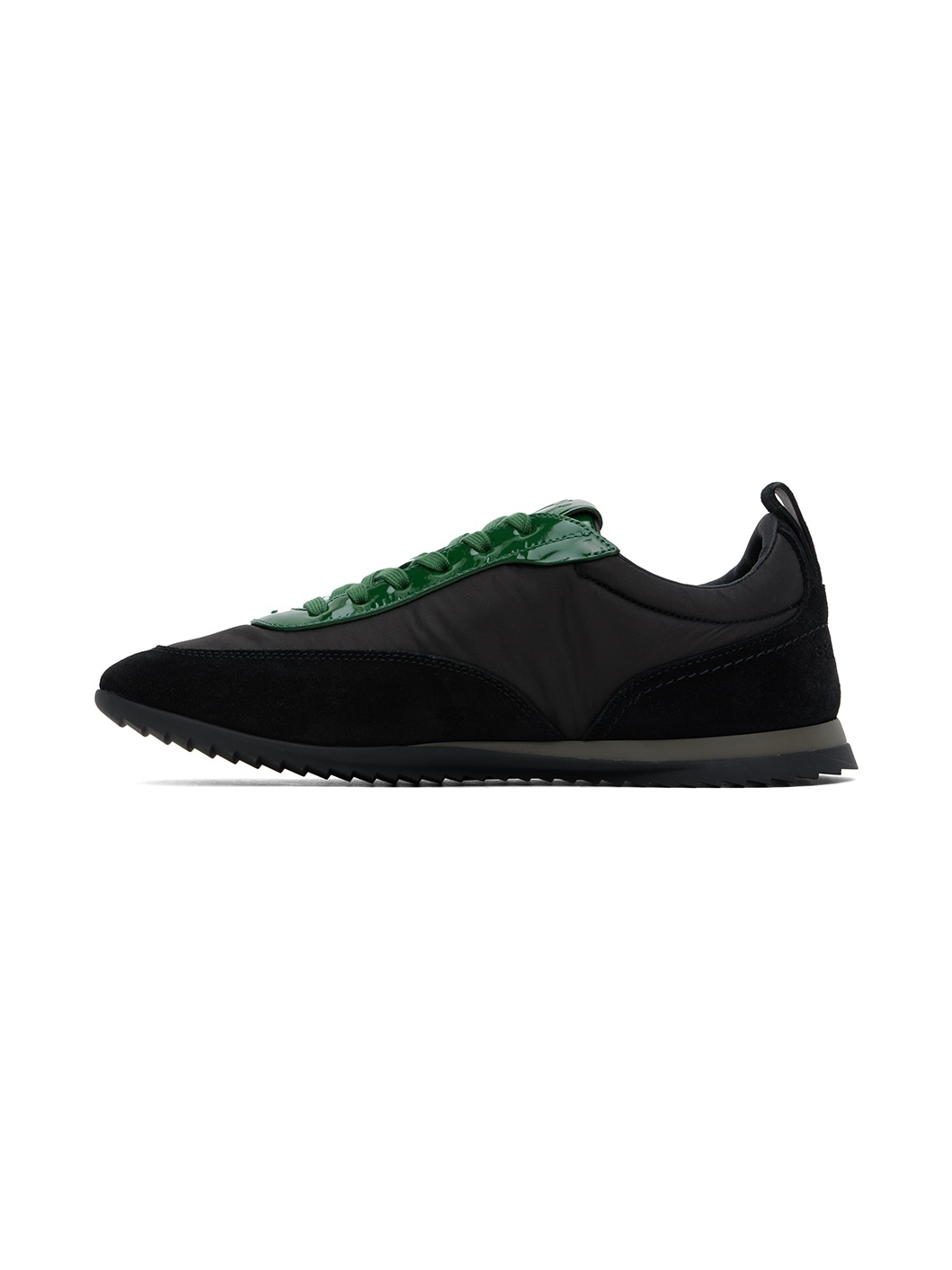 Black & Green Patent Leather Trim Sneakers - 3