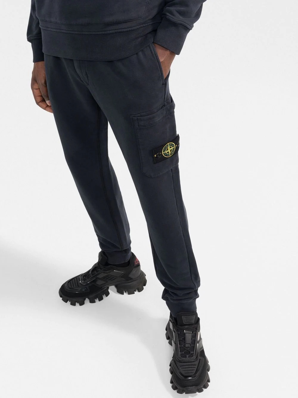 tapered fleece track trousers - 3