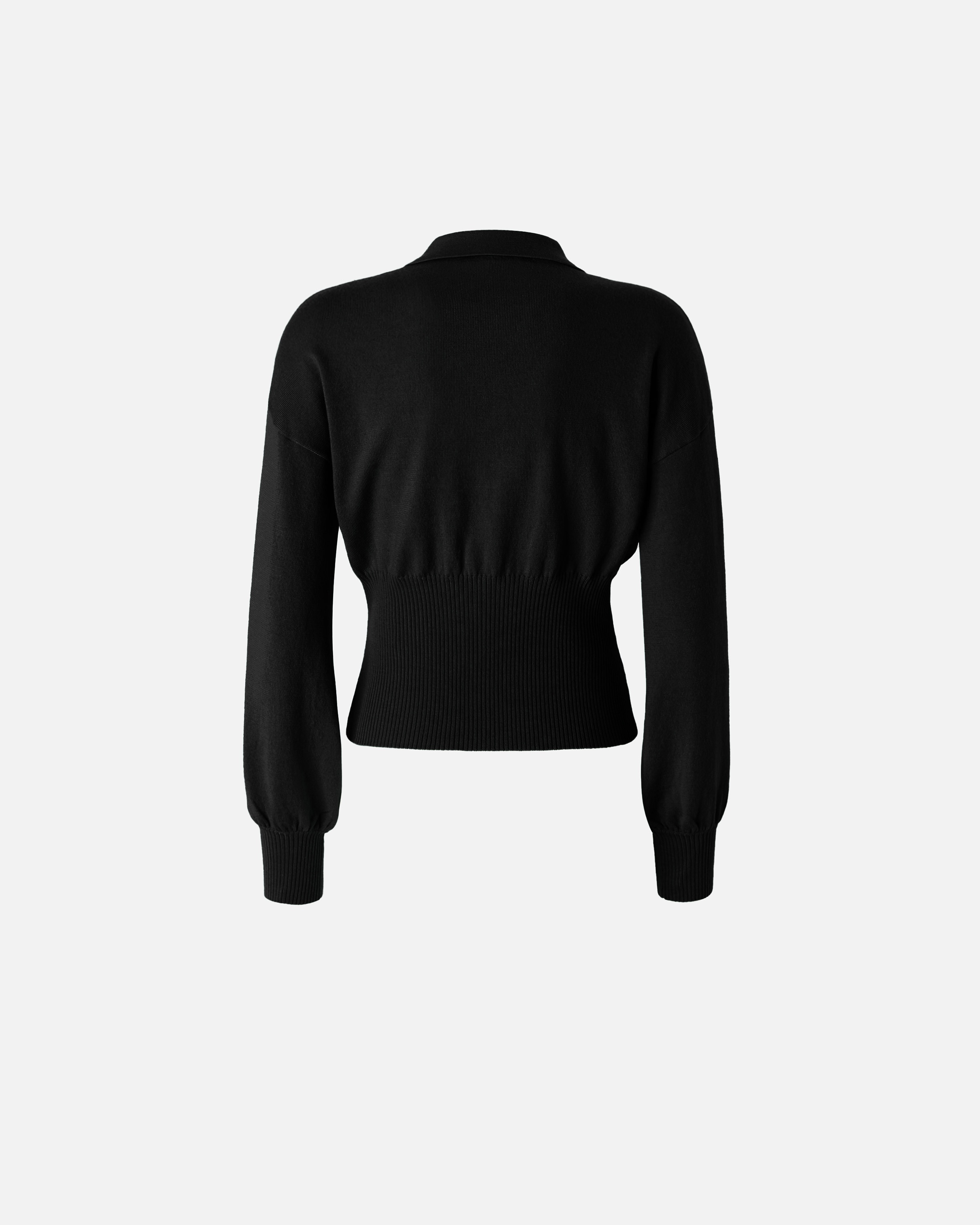 LONG-SLEEVED RIBBED POLO SWEATER - 6