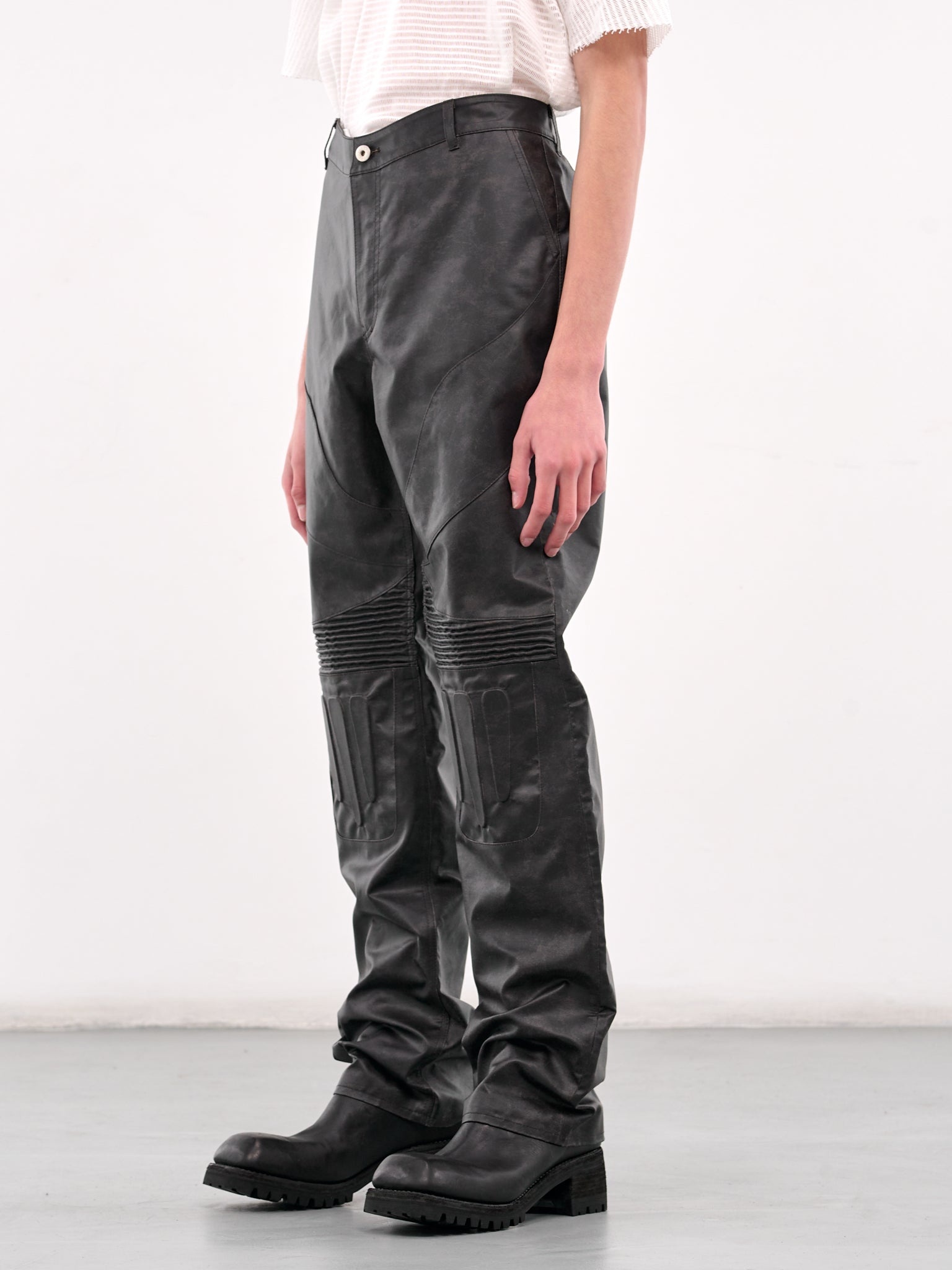 Embossing Faux Leather Trousers - 2