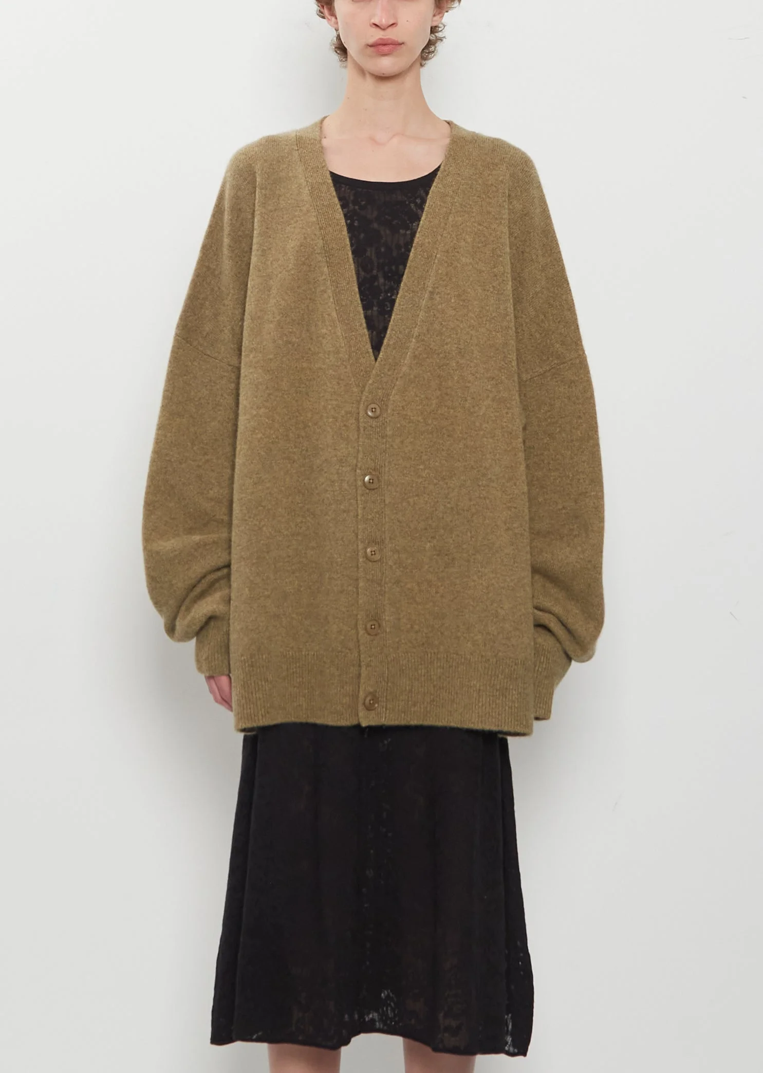 n°517 Simo Cashmere V-Neck Cardigan — Hunter - 1