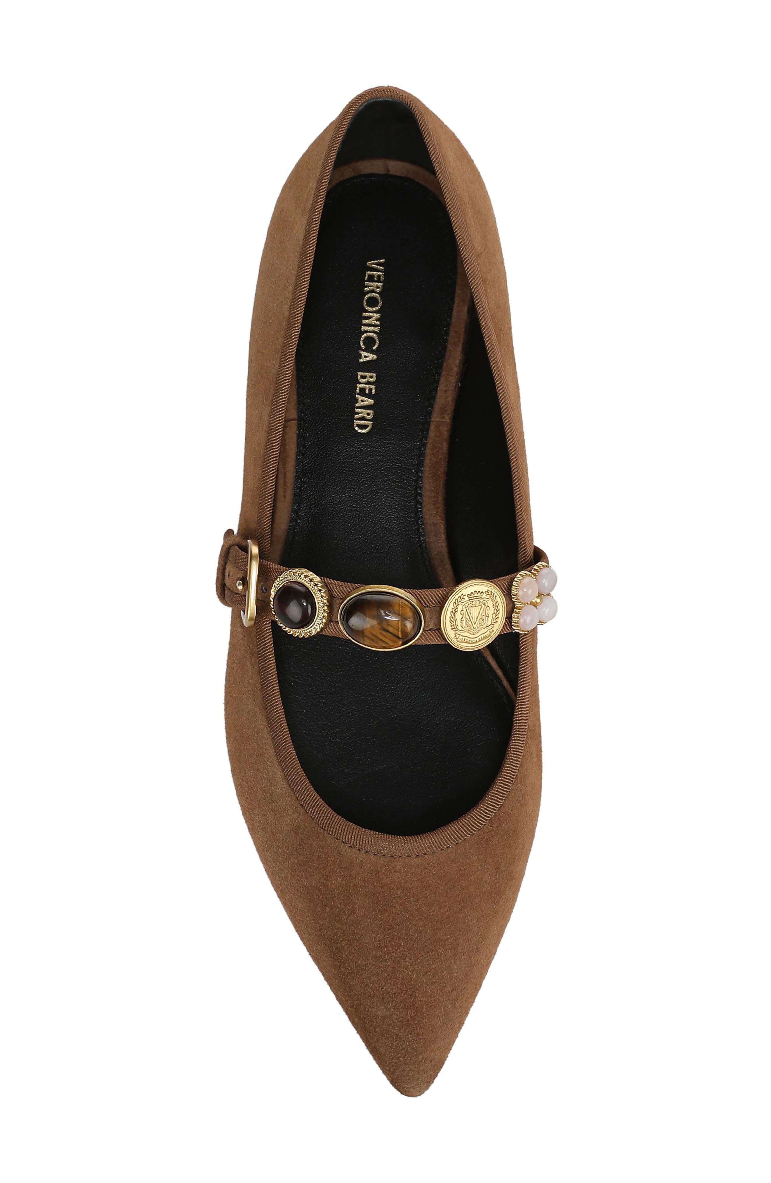 Veronica Beard Selene Charms Pointed Toe Flat in Espresso at Nordstrom - 5