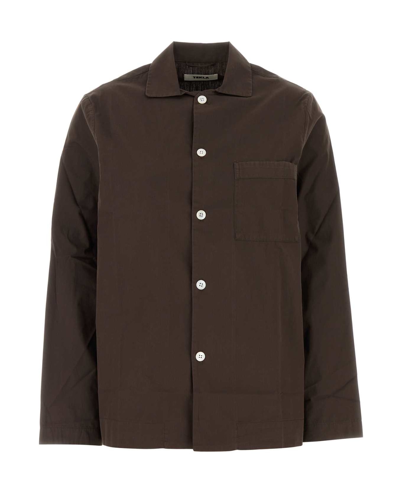 Brown Poplin Shirt - 1