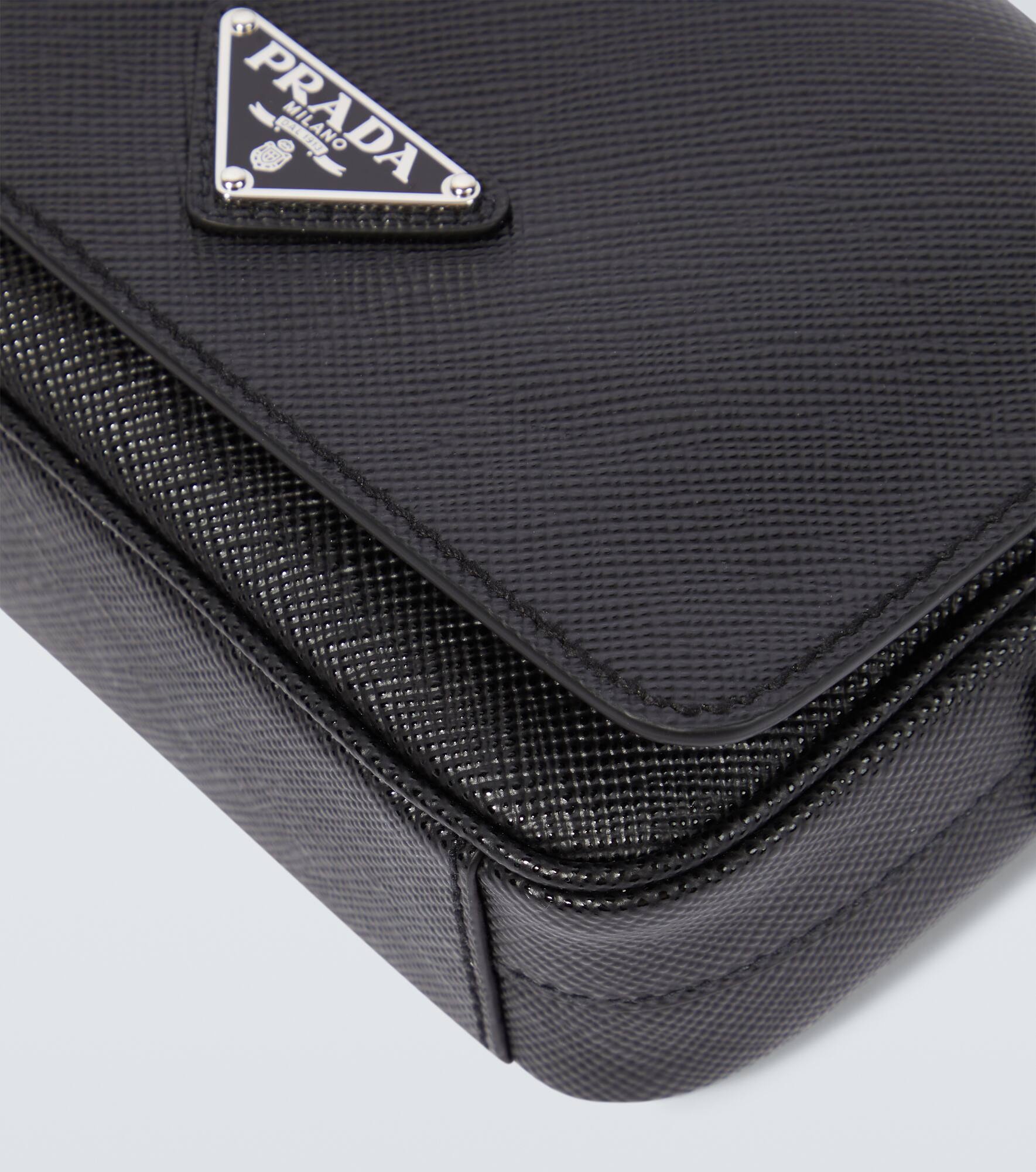 Logo saffiano leather shoulder bag - 6