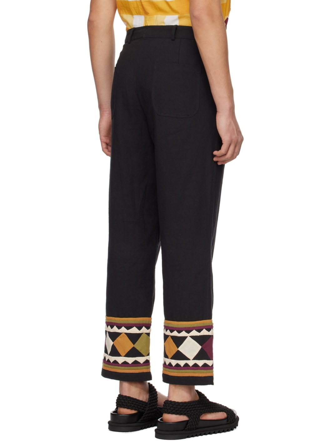 Black Appliqué Trousers - 3