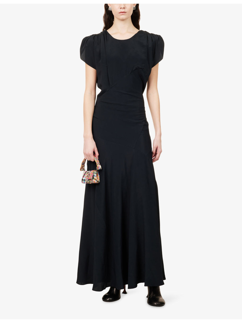 Vivienne Westwood Justina Cap-Sleeve Woven Maxi Dress outlook