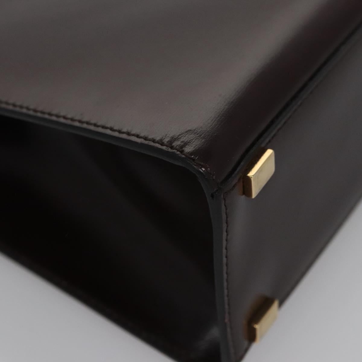 CELINE Hand Bag Leather Brown Gold - 10