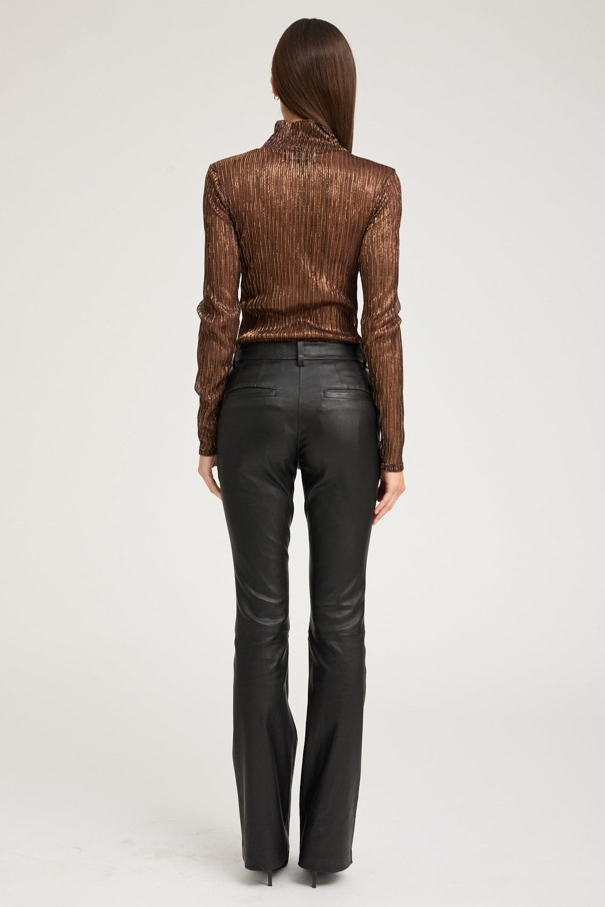 METALLIC BRONZE MOCK NECK - 4