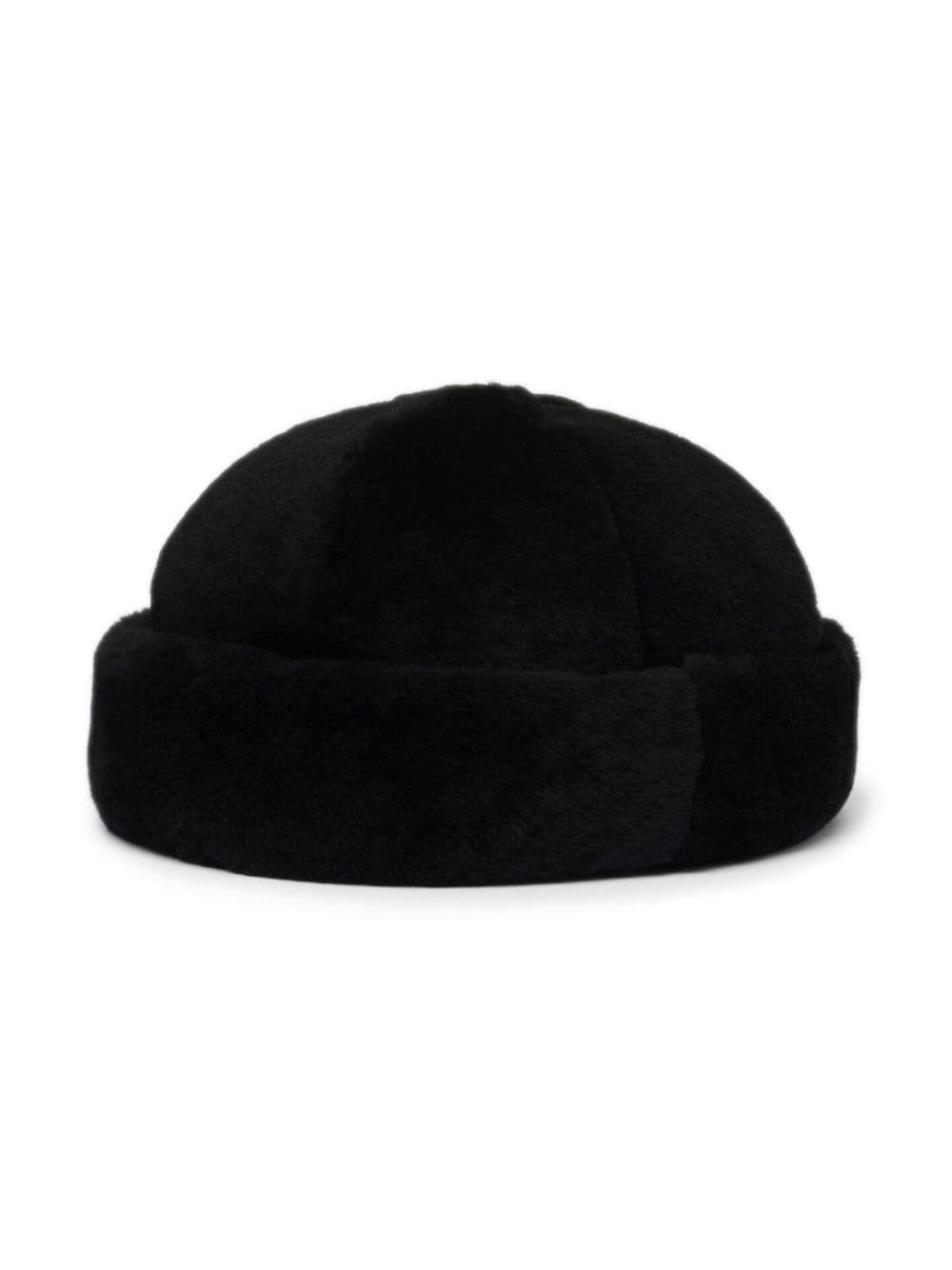 triangle logo-appliquÃ© shearling beanie - 2