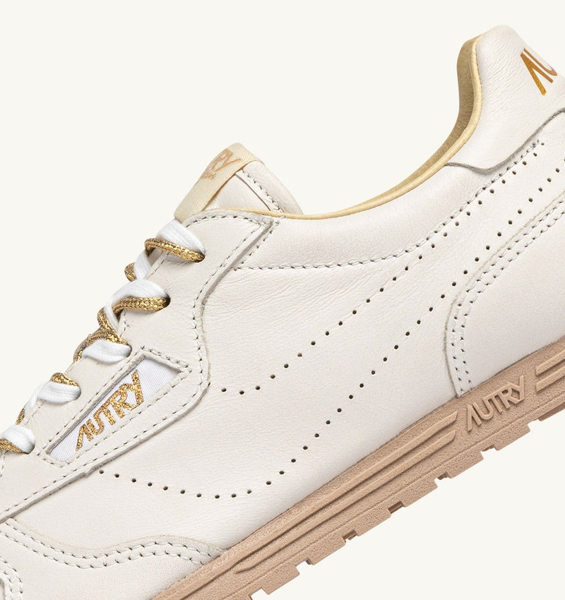 WINDSPIN SNEAKERS IN WHITE AND GOLD NAPA LEATHER 6