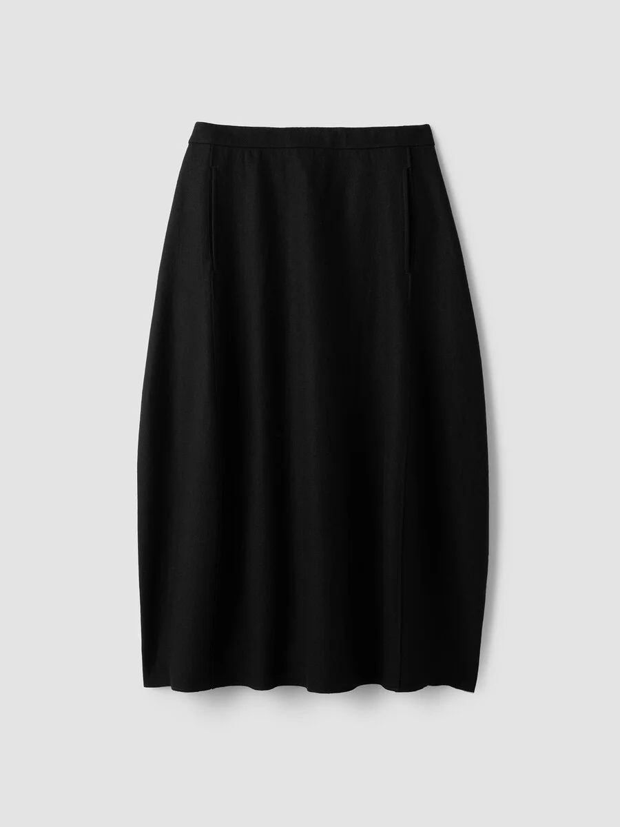 Felted Wool Jersey Lantern Skirt in Regenerative Wool - 1