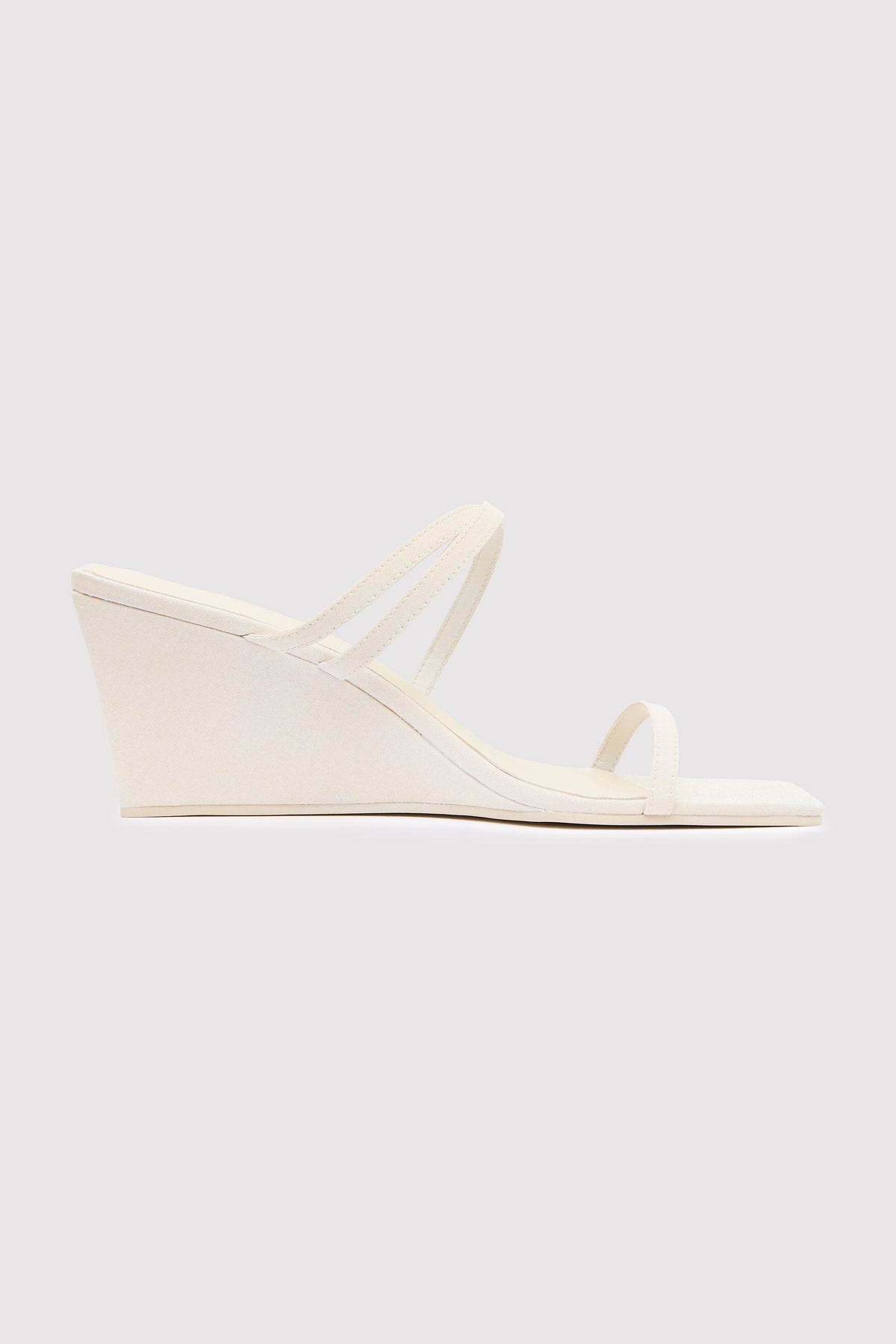 Cross Strap Wedge - Ivory - 5