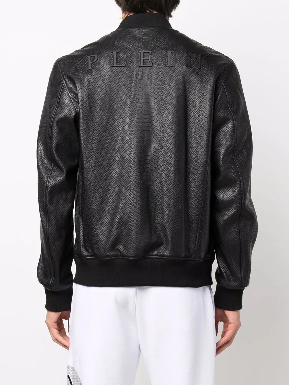 python-effet leather bomber jacket - 4