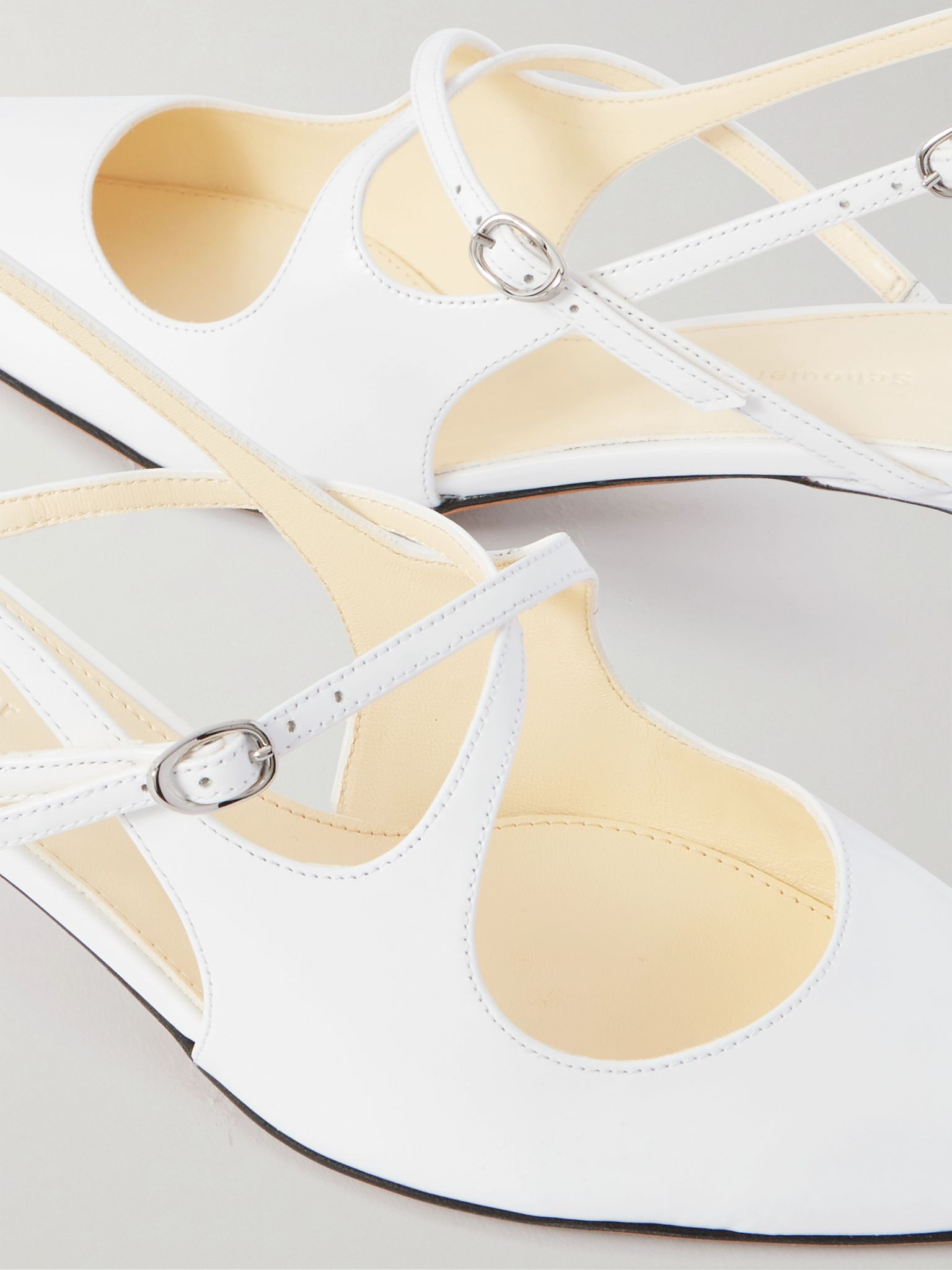 Slash leather slingback pumps White - 4