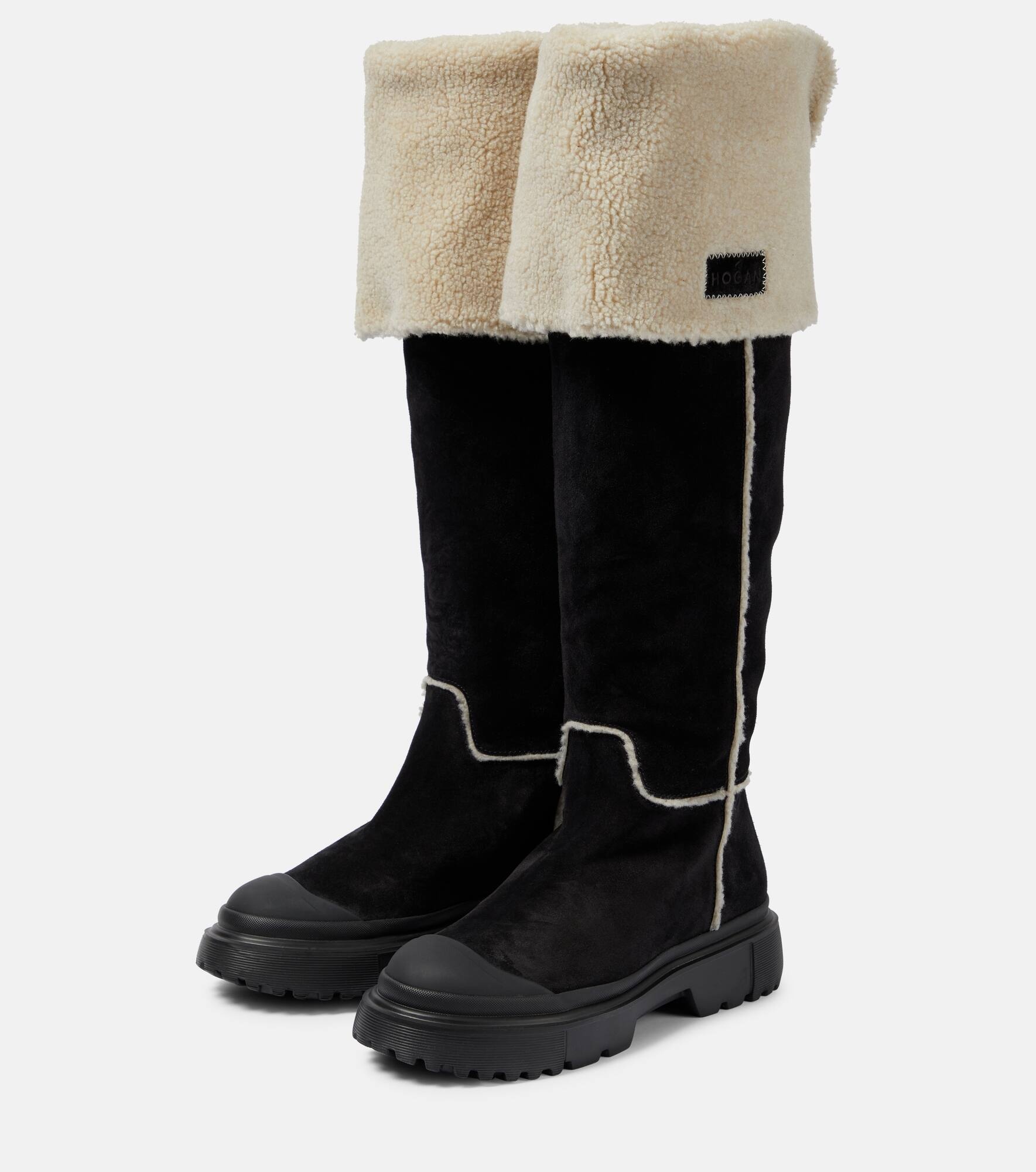 H619 suede knee-high boots - 5