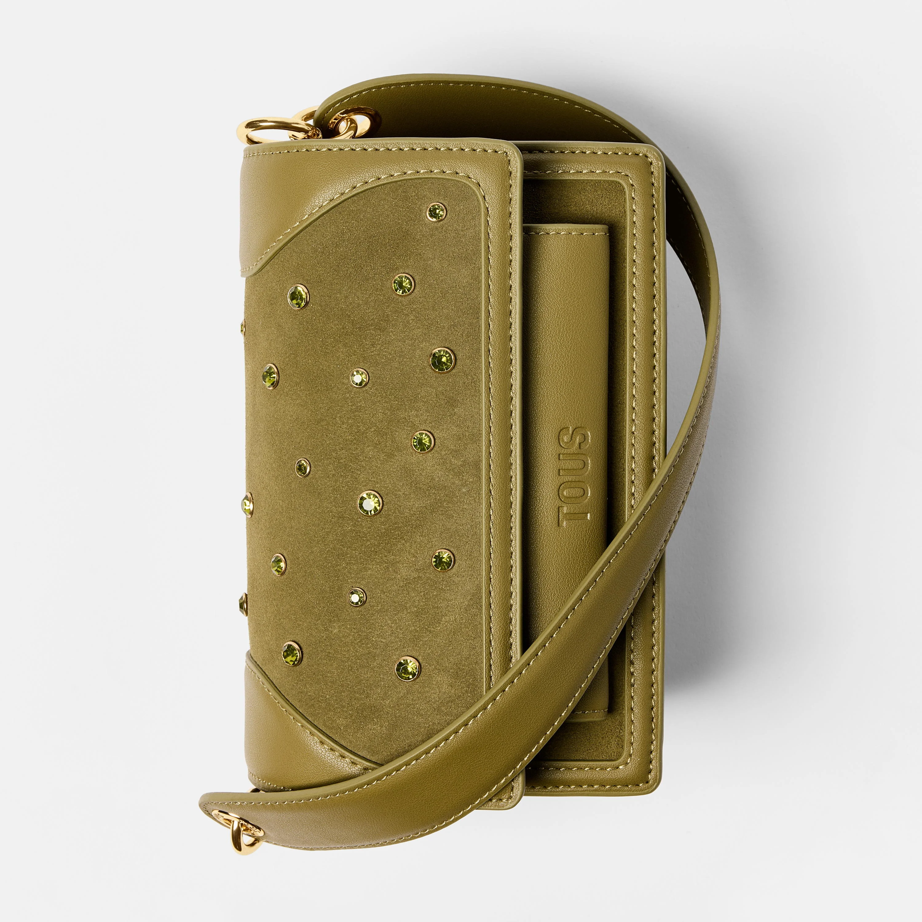 Small olive green Crossbody bag TOUS Audree Strass - 1