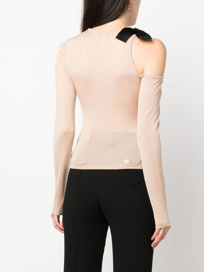 bow-detail cut-out jumper 4