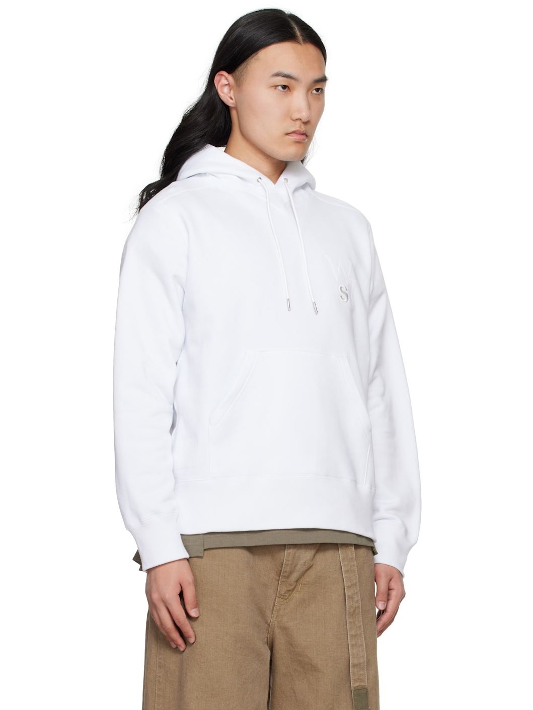 White WTAPS Edition Flock Print Hoodie - 2