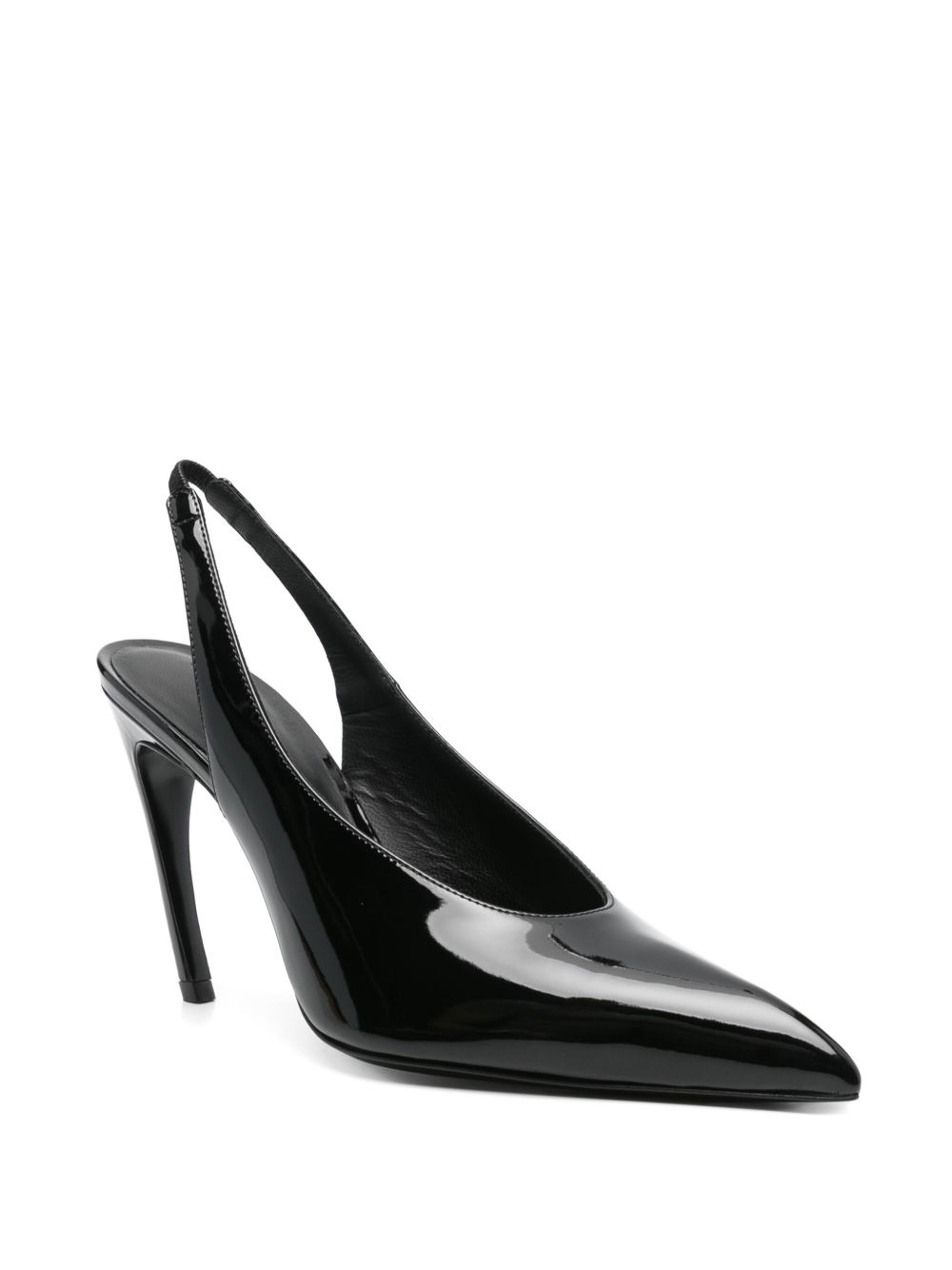 110mm leather heeled pumps - 2