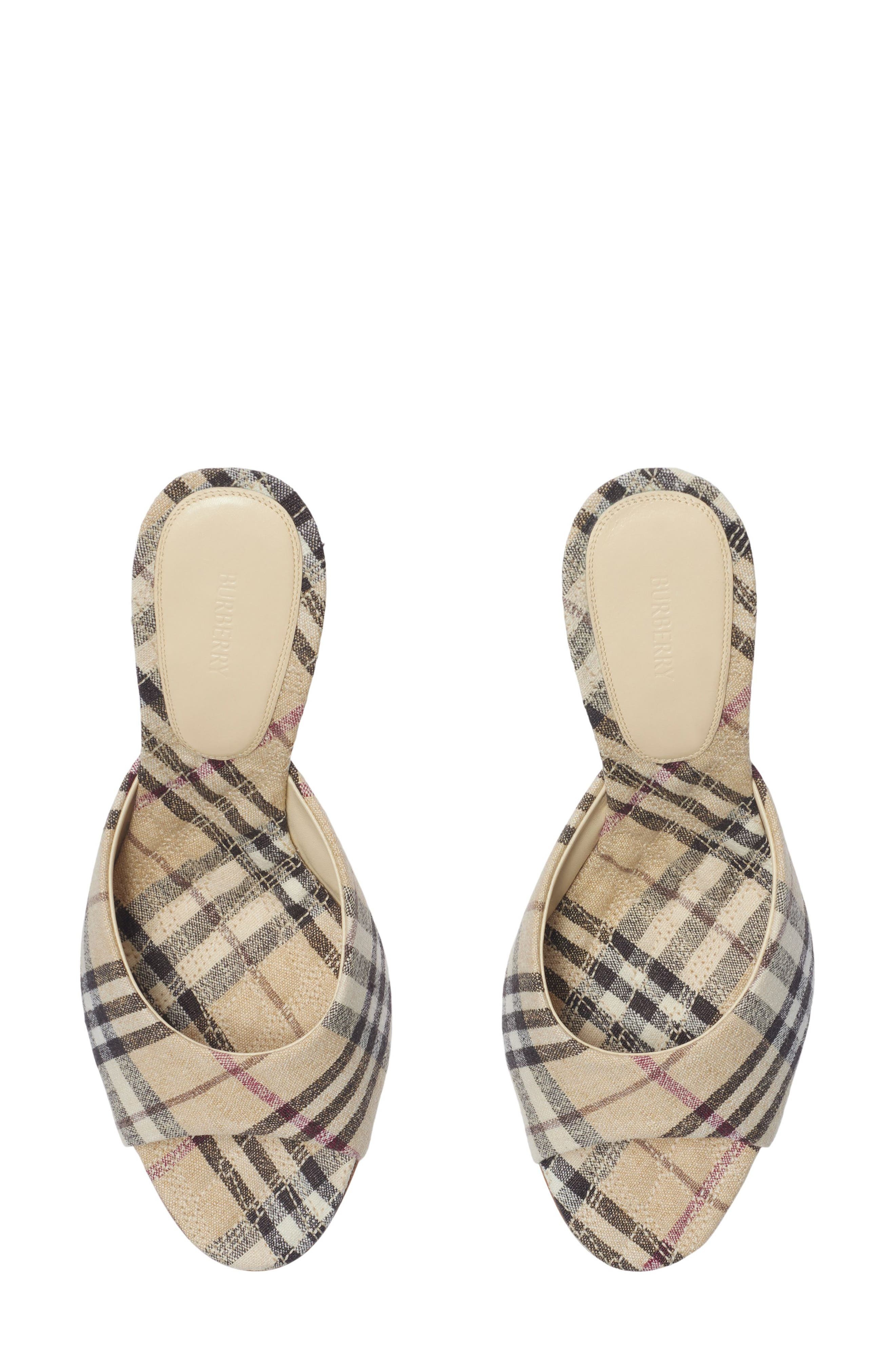 burberry Mews Check Slide Sandal (Women)
 in Alabaster Ip Check at Nordstrom - 4
